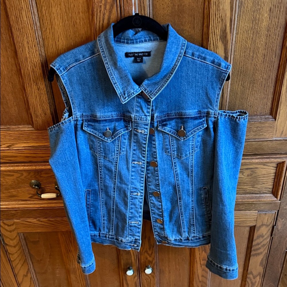 Boston Proper Denim Jacket in Blue Wash